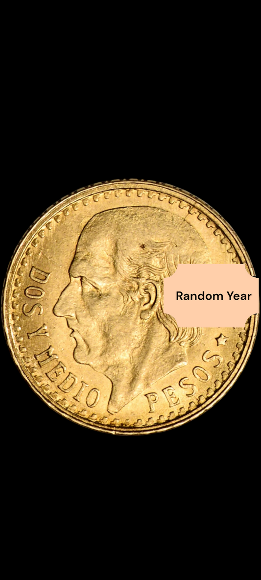 2 1/2 Pesos 22k (21.6k) Solid Gold Coin Random Year