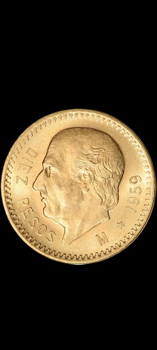 10 Pesos 22k (21.6k) Solid Gold Coin